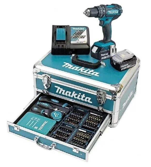 Makita DHP482RFX9 Darbeli Matkap Seti Alüminyum Çantalı