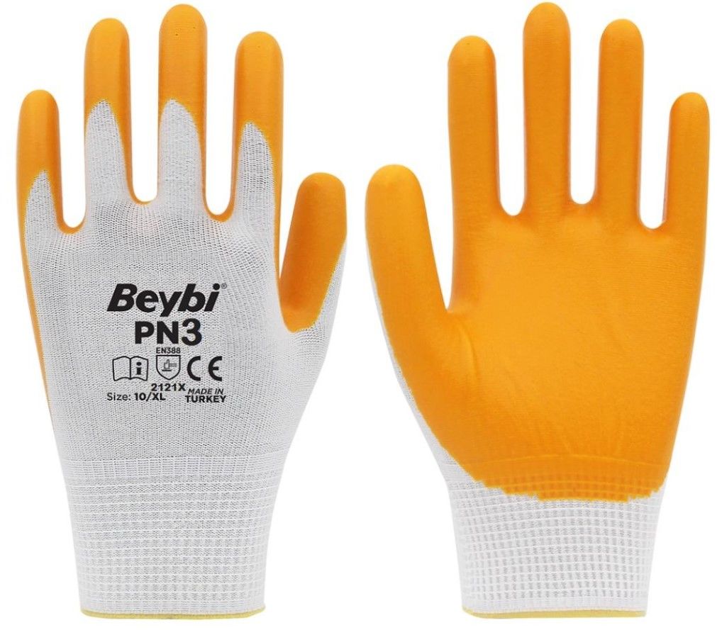Beybi PN3 Sarı Nitril Eldiven No:9-10
