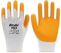 Beybi PN3 Sarı Nitril Eldiven No:9-10