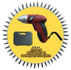 Attlas ECO 4.8V Akülü Tornavida 50 Parça Çantalı Set