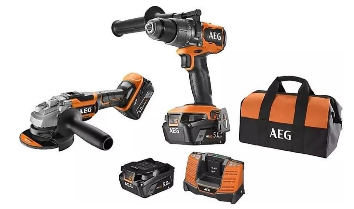 AEG Aeg JP18A2-502B 18V Akülü Kombo Set (BSB18C3BL+BEWS18-125BLX) T4935480951