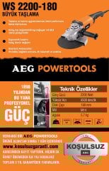 Aeg WS 2200-180 mm Büyük Taşlama 2200 W