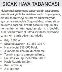RAPID SICAK HAVA TABANCASI R2000