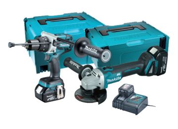 Makita DLX2155TJ1 Akülü Set  Darbeli Matkap ve Taşlama