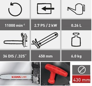 Kama KMR46 46Cc Benzinli Motorlu Testere