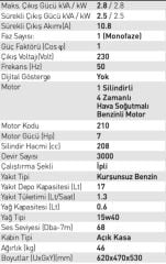 Full FGL 3500L Benzinli Jeneratör 2.8kva